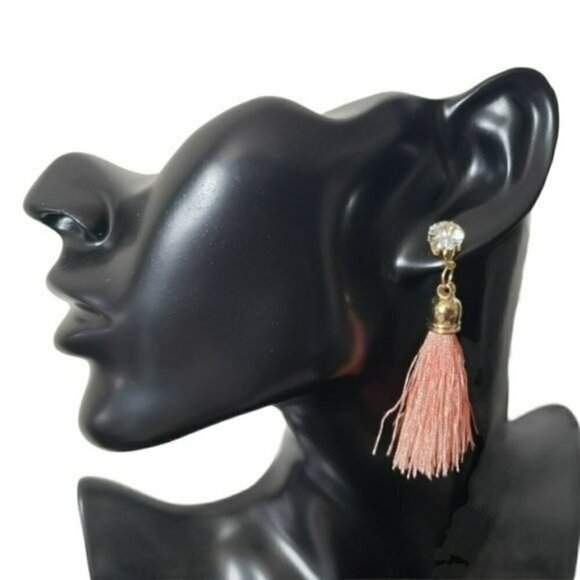 Fashion Jewelry Faux Diamond Tassel Earrings Sz OS - Picture 2 of 5